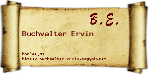 Buchvalter Ervin névjegykártya